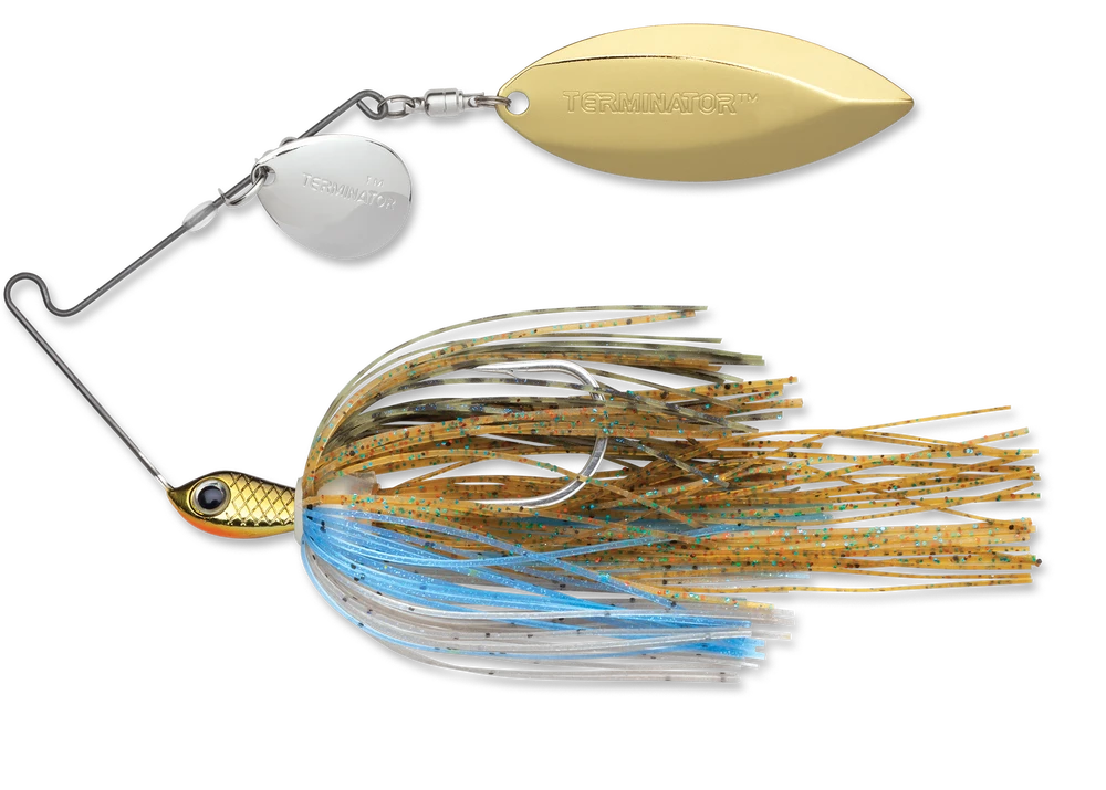 Terminator Stainless Pulse Skirt Spinnerbait Colorado Willow 3/8 Oz. - Image 2